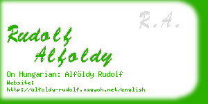 rudolf alfoldy business card